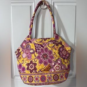 Vera Bradley shoulder bag, yellow pattern, good used condition